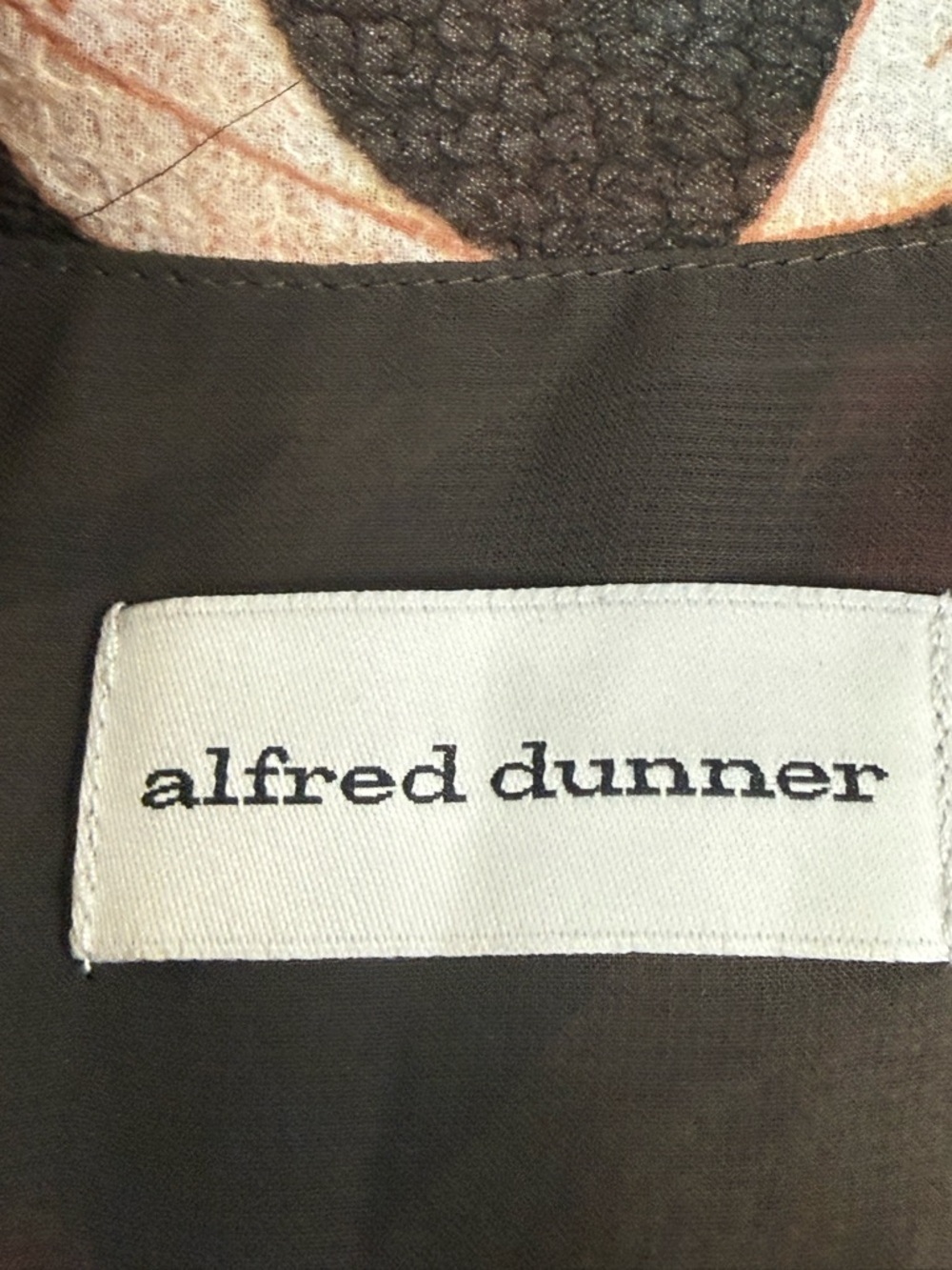 Alfred Dunner Floral Button Front Blouse Brown Orange Tropical Top Sz 12 - Picture 7 of 10
